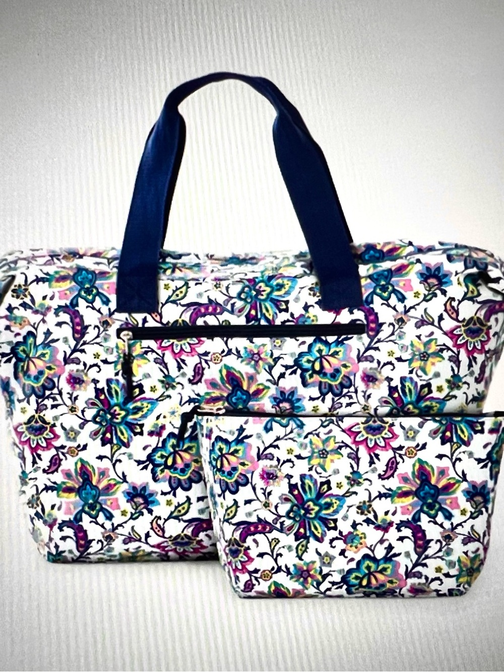Paisley 2-Piece Tote and Cosmetic Case Set - New